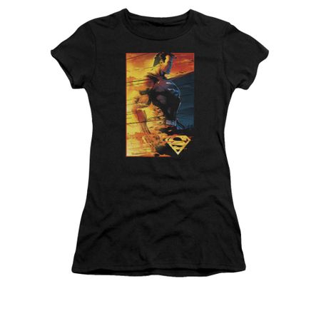 Superman Shirt Juniors Fireproof Black T-Shirt