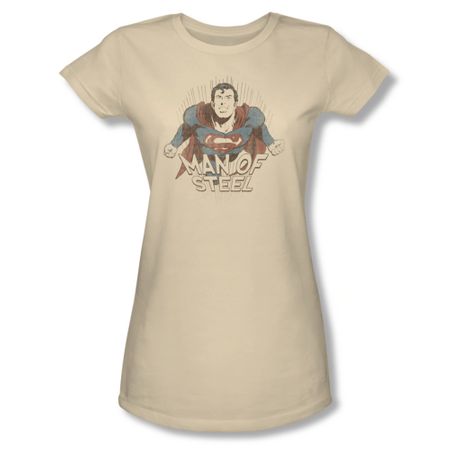 Superman Shirt Juniors Fly Away Cream T-Shirt