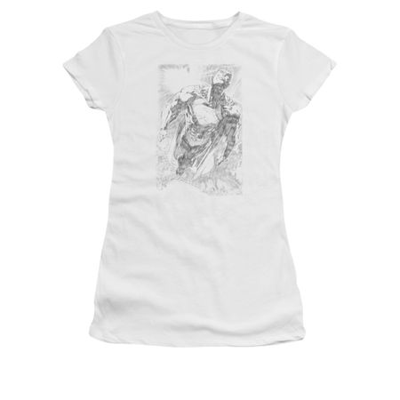Superman Shirt Juniors Flying Sketch White T-Shirt