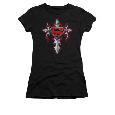 Superman Shirt Juniors Gothic Cross Black T-Shirt