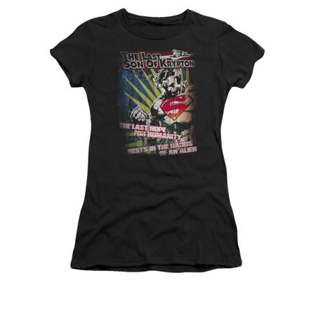 Superman Shirt Juniors Last Hope Black T-Shirt