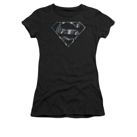 Superman Shirt Juniors Mech Shield Black T-Shirt