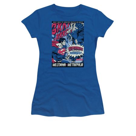 Superman Shirt Juniors Meltdown Royal Blue T-Shirt