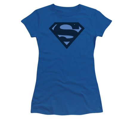 Superman Shirt Juniors Navy Shield Royal Blue T-Shirt