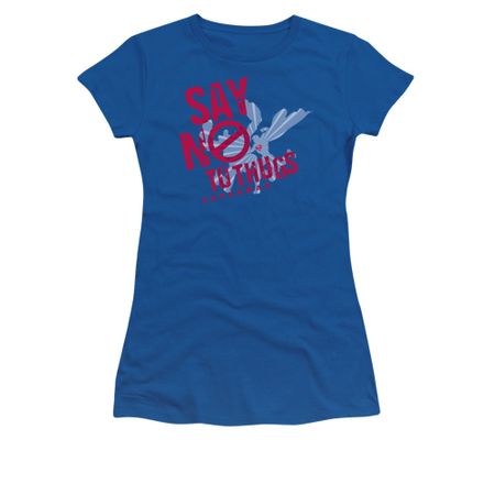 Superman Shirt Juniors No To Thugs Royal Blue T-Shirt