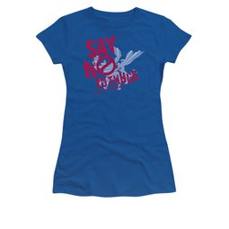 Superman Shirt Juniors No To Thugs Royal Blue T-Shirt