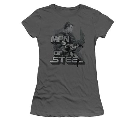 Superman Shirt Juniors Poses Charcoal T-Shirt
