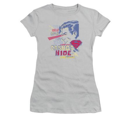 Superman Shirt Juniors You Can Run Silver T-Shirt