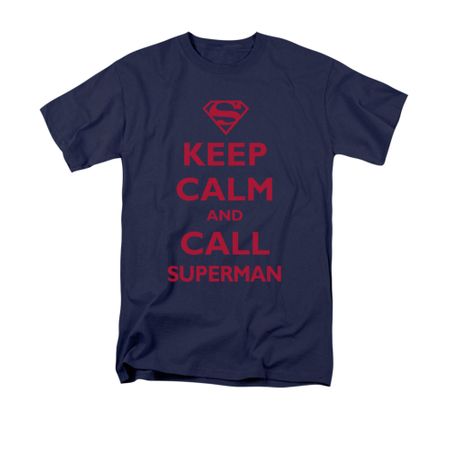 Superman Shirt Keep Calm Navy T-Shirt