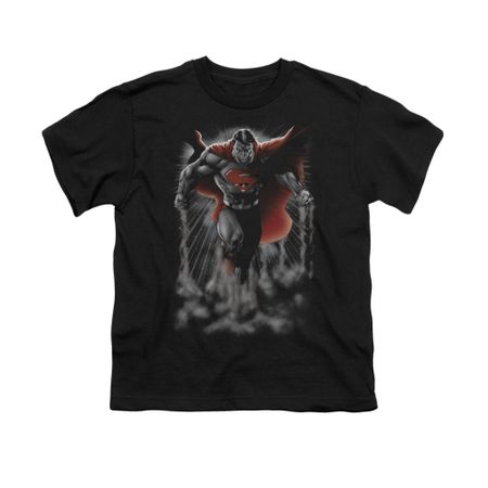 Superman Shirt Kids Above The Clouds Black T-Shirt