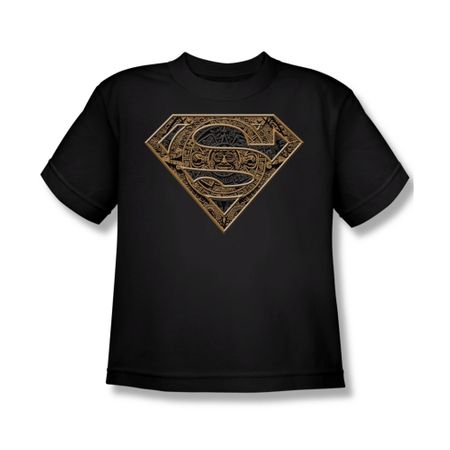 Superman Shirt Kids Aztec Shield Black T-Shirt