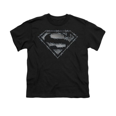 Superman Shirt Kids Barbed Wire Black T-Shirt