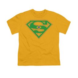 Superman Shirt Kids Brazil Shield Gold T-Shirt