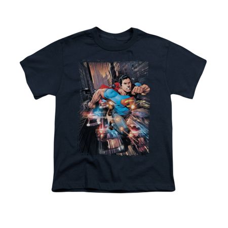 Superman Shirt Kids Bullet Proof Navy T-Shirt