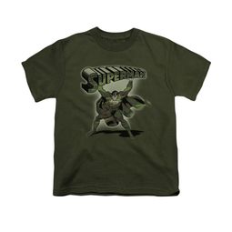 Superman Shirt Kids Camo Colored Military Green T-Shirt