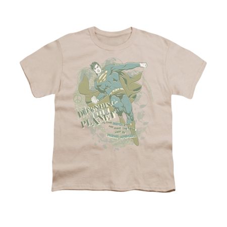 Superman Shirt Kids Defending Earth Cream T-Shirt