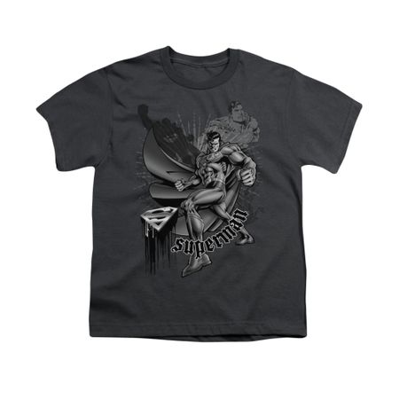 Superman Shirt Kids Fight And Flight Charcoal T-Shirt