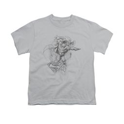 Superman Shirt Kids Flex Flying Silver T-Shirt