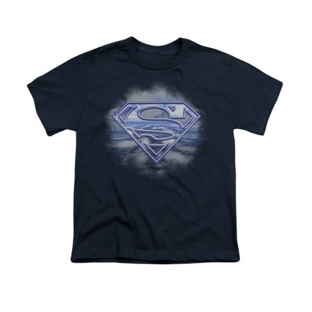 Superman Shirt Kids Flying Shield Navy T-Shirt