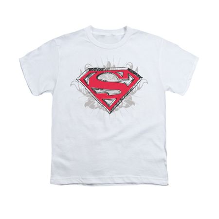 Superman Shirt Kids Hastily Drawn White T-Shirt