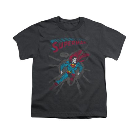 Superman Shirt Kids It Tickles Charcoal T-Shirt