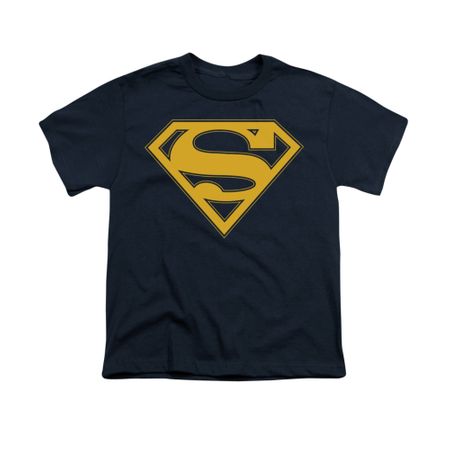Superman Shirt Kids Maize Shield Navy T-Shirt