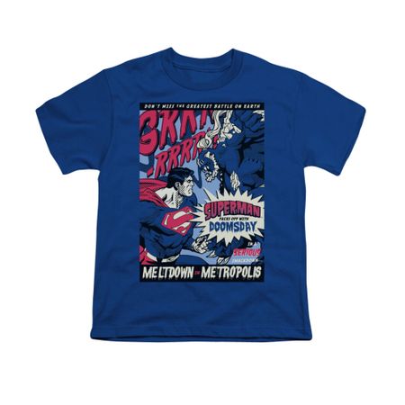 Superman Shirt Kids Meltdown Royal Blue T-Shirt