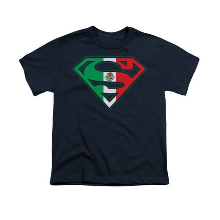 Superman Shirt Kids Mexican Shield Navy T-Shirt