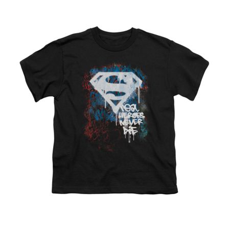 Superman Shirt Kids Never Die Black T-Shirt