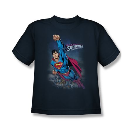 Superman Shirt Kids Over The City Navy T-Shirt