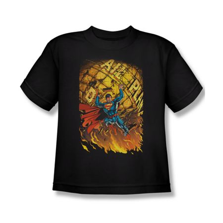 Superman Shirt Kids Planet Lift Black T-Shirt