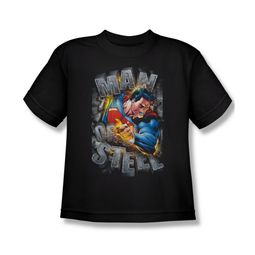 Superman Shirt Kids Ripping Steel Black T-Shirt Superman Shirt Kids Ripping Steel Black T-Shirt