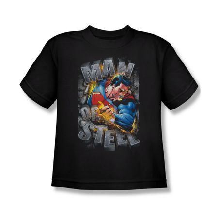 Superman Shirt Kids Ripping Steel Black T-Shirt