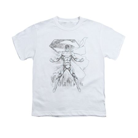 Superman Shirt Kids Sketch White T-Shirt