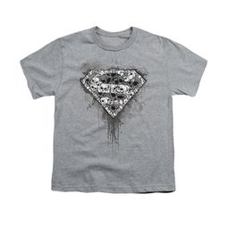 Superman Shirt Kids Skull Shield Athletic Heather T-Shirt Superman Shirt Kids Skull Shield Athletic Heather T-Shirt