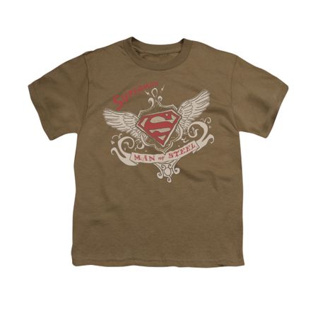 Superman Shirt Kids Victorian Wings Safari Green T-Shirt