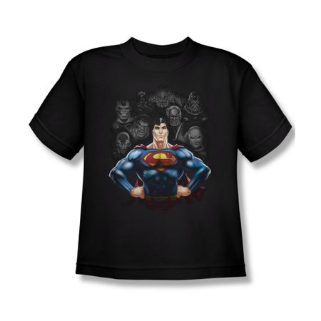 Superman Shirt Kids Villians Black T-Shirt