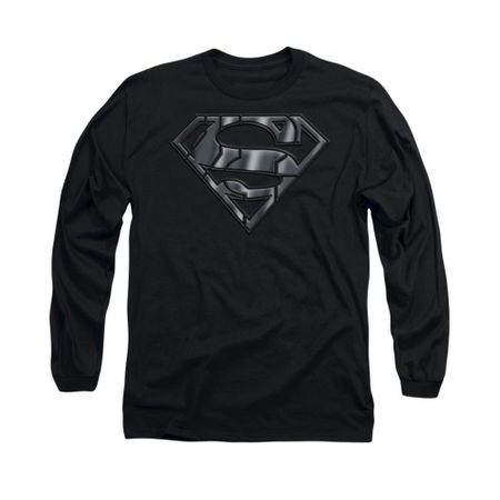 Superman Shirt Mech Shield Long Sleeve Black Tee T-Shirt