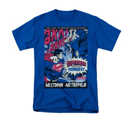 Superman Shirt Meltdown Royal Blue T-Shirt