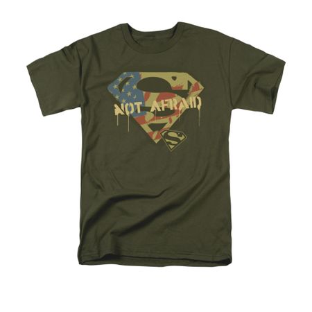 Superman Shirt Not Afraid Olive T-Shirt