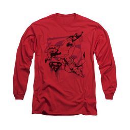 Superman Shirt Omnipresent Long Sleeve Red Tee T-Shirt Superman Shirt Omnipresent Long Sleeve Red Tee T-Shirt