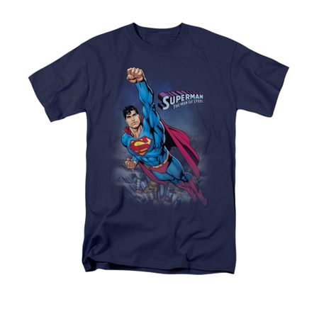 Superman Shirt Over The City Navy T-Shirt