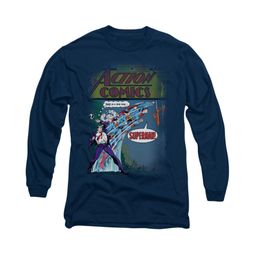 Superman Shirt Quick Change Long Sleeve Navy Tee T-Shirt