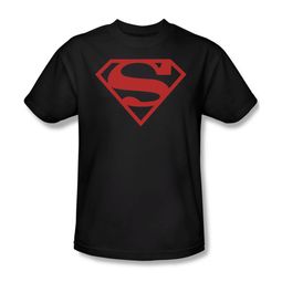 Superman Shirt Red Shield Black T-Shirt