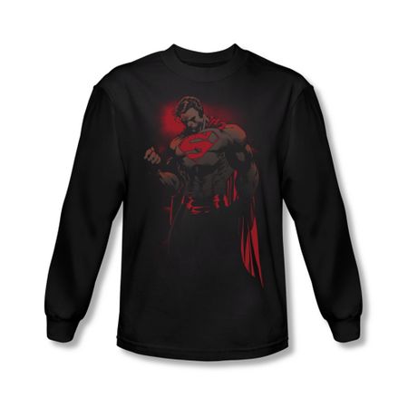 Superman Shirt Red Son Long Sleeve Black Tee T-Shirt