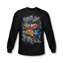 Superman Shirt Ripping Steel Long Sleeve Black Tee T-Shirt Superman Shirt Ripping Steel Long Sleeve Black Tee T-Shirt