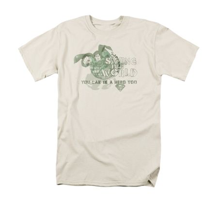 Superman Shirt Saving The World Cream T-Shirt