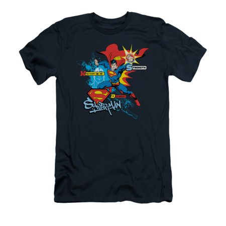 Superman Shirt Slim Fit Abilities Navy T-Shirt
