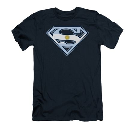 Superman Shirt Slim Fit Argentinian Shield Navy T-Shirt