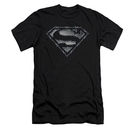 Superman Shirt Slim Fit Barbed Wire Black T-Shirt